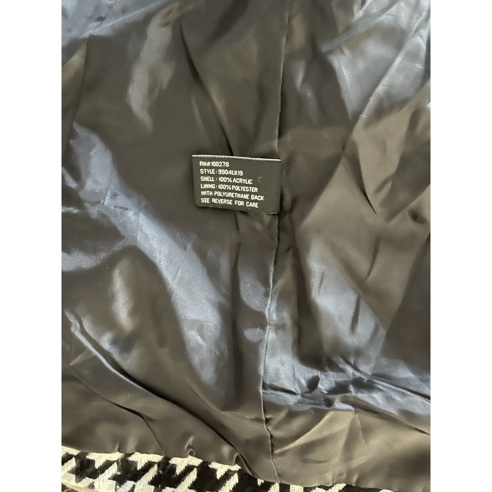 Last Kiss Women's Black & White Long Sleeve 4-Button Tie Closure Jacket Coat SM - Picture 8 of 10